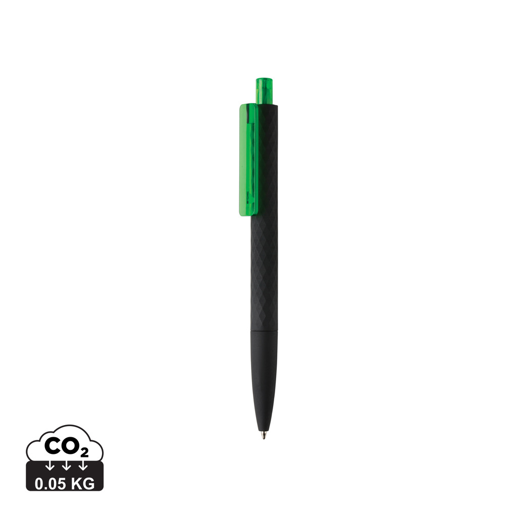Stylo publicitaire finition losange texturé - X3 Vert / Noir